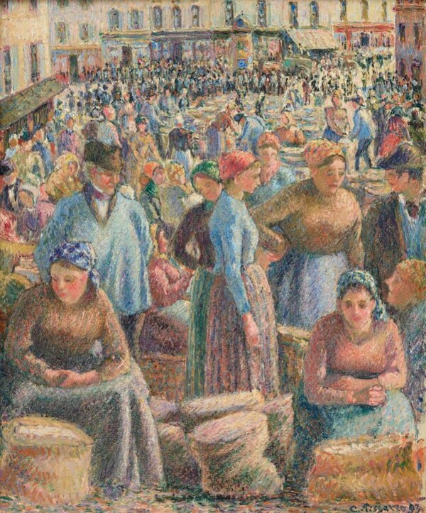카미유 피사로, 퐁투아즈 곡물 시장, 1893, 캔버스에 유채, 46.5×39cm/ 사진제공=국립현대미술관